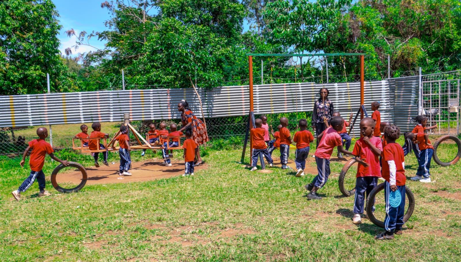Learners playing on the school playground